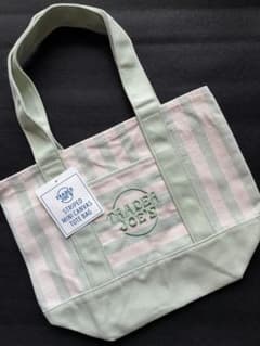 Trader Joe's ストライプ ミニトートバッグ グリーンのサムネイル