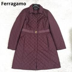 サルヴァトーレフェラガモ ヴァラりぼん キルティングコート ボルドー
