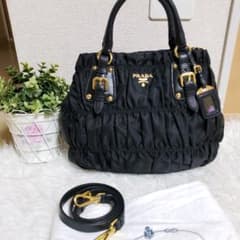 PRADA ナイロン ギャザー レザー 2way  ! 美品のサムネイル