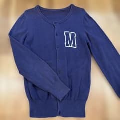 RODEOCROWNS長袖カーディガン ネイビー Mロゴ刺繍のサムネイル