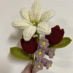 毛糸で作った枯れない花❁⃘*.ハンドメード フラワーギフト プレゼント インテリアのサムネイル