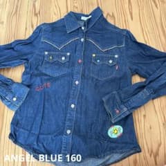 ANGEL BLUE デニムシャツ 長袖 Lサイズ　160のサムネイル