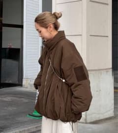 【試着のみ】PON企画中綿スタンドカラージャケット　ブラウン 試着のみ】PON企画中綿スタンドカラージャケット ブラウン - メルカリ