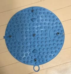 足つぼマット マッサージ ダイエット円形33.5cm フック付き ブルーのサムネイル