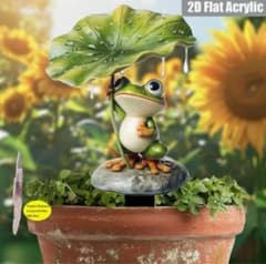 ❤️【新品】カエル ガーデンスティック 2Dアクリル 園芸 庭 飾り カエルグッズのサムネイル