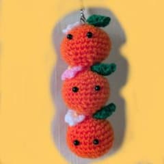 桜島小みかん あみぐるみキーホルダー ハンドメイド 3連 ストラップ