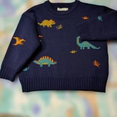 BEAMS mini 恐竜柄 ニット セーター 100cmのサムネイル
