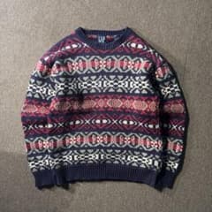 90s OLD GAP ニット セーター ノルディック 総柄 フェアアイル - メルカリ