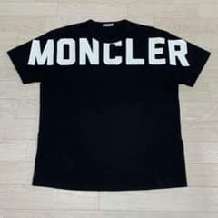 新品同様★ モンクレール　デカロゴ　プリント　M Tシャツ　国内正規 5S199 極美品］モンクレール デカロゴ プリントTシャツ M ブラック 5S296