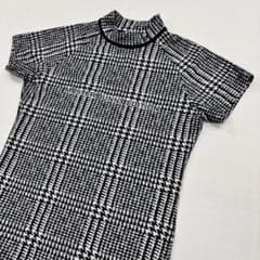 マスターバニーエディション モックネックシャツ カットソー 千鳥格子 サイズ0 極美品】マスターバニー モックネック 半袖シャツ 1 レディース 千鳥格