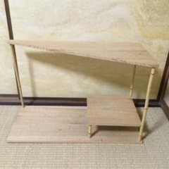 Tea ceremony utensils: Matsukaze shelf, assembly type, paulownia wood board, bamboo handle, with paper box, L288