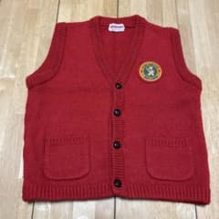 ミキハウス 赤 ベスト クマ刺繍のサムネイル