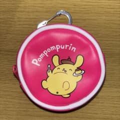 ポムポムプリン 丸型ポーチ カラビナ付きのサムネイル