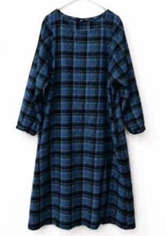45R 45rpm 藍染綿フランネルドレスのサムネイル