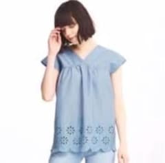 新品　ブルー　ノースリーブシャツのサムネイル