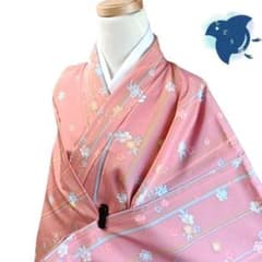 C67 ちどり屋 着物 小紋 洗える着物 化繊 花 ピンク - メルカリ