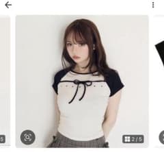 ♡andmary alma ribbon tops ivory ♡のサムネイル