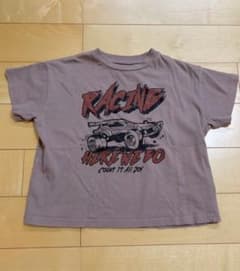 キッズ 半袖Tシャツ レーシングカー プリント ブラウン 110cmのサムネイル