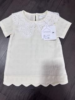 mamaraku アイボリー レース襟 Tシャツ 80cmのサムネイル