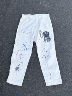 一点物‼️ ペインターパンツ ワークパンツ アメカジ アメトラ リメイク 山田蓮 ペインターパンツ ホワイト アメカジ リメイク 山田蓮 リメイク