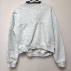 GU グレー ヘビーウェイトスウェットバックオープンプルオーバー S