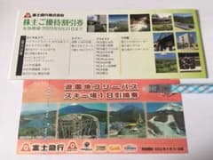 富士急行株主優待券 富士急ハイランド遊園地フリーパス引換券のサムネイル