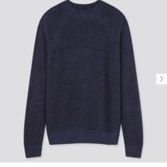ユニクロ　UNIQLO メンズ ニット セーター ネイビーのサムネイル