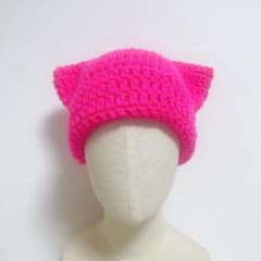 【ry;】猫耳ニット帽 ショッキングピンク ハンドメイド 編み物 m60007931883_1.jpg?1756363475