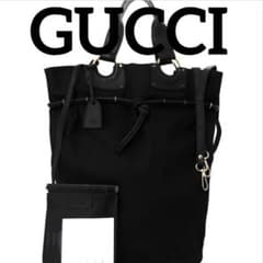 良品 希少 GUCCI グッチ トートバッグ ゴールド 黒 ショルダーバッグ 