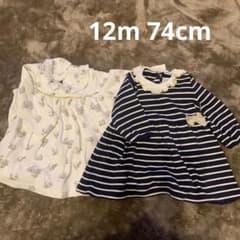 プチバトー　12m/74cm ワンピース　2枚セットのサムネイル