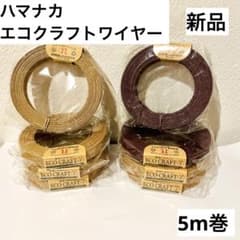 週末特別SALE★ハマナカ エコクラフトペーパー／5mベージュこげ茶8本セットのサムネイル