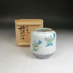 Ｗ１９８　蓋置　『色絵　森之図』『高野昭阿弥 造』　共箱　茶道具 W813 蓋置 『色絵 唐子の図』『高野昭阿弥 造』 共箱 茶道具