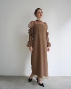 Acka tulle sheer one-piece (brown)のサムネイル