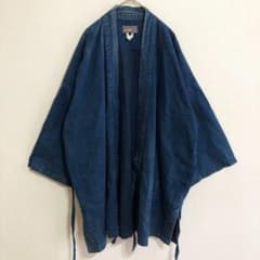 個性派　Jurian　フェード感　インディゴ　羽織　作務衣　野良着　デニム　L 個性派 Jurian フェード感 インディゴ 羽織 作務衣 野良着 デニム L