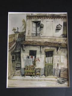 藤田嗣治、【パリのアルソンバル通り 】、希少な限定額装用画集画、新品高級額 藤田嗣治、【パリのアルソンバル通り 】、希少な限定額装用画集画