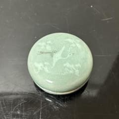 高麗青磁雲鶴香合 茶道具懐石茶箱鵬雲斎坐忘斎淡々斎即中斎茶碗香合棗