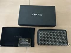 CHANEL 長財布 スタッズ ラウンドファスナー ブラック - メルカリ