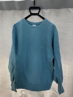 Champion ブルー　リバースウィーブ　アメリカ製　90s刺繍タグ　希少のサムネイル