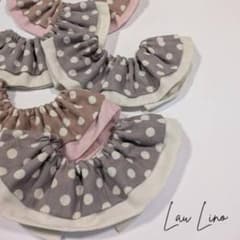 【お揃いもできます♪】ハンドメイド　ベビースタイ　ドット　ダブルガーゼのサムネイル