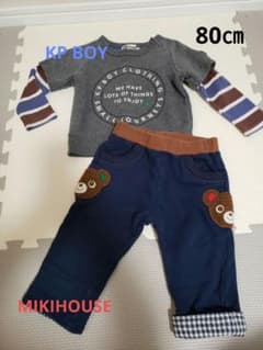 【MIKIHOUSE／KP BOY】 トレーナー＆パンツ 80 2点セットのサムネイル