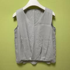LAUTREAMONT ストライプ ノースリーブシャツ グレーのサムネイル