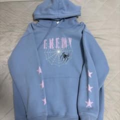 ENEMY パーカー ライトブルー スパイダーウェブ 星柄のサムネイル