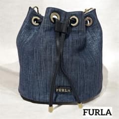 FURLA フルラ ショルダーバッグ デニム 巾着 - メルカリ