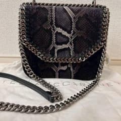 ステラマッカートーニ チェーンショルダーバッグ パイソン柄 ファベラ 