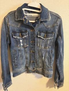 ZARA デニムジャケット ダメージ加工 Sのサムネイル