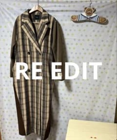 Re:EDIT チェック柄 ロングコートのサムネイル