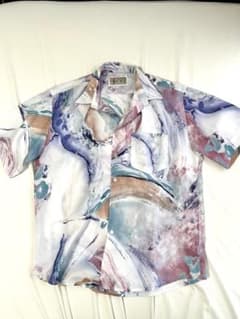 半袖シャツ　柄シャツ　古着のサムネイル