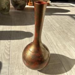高岡銅器 花瓶 晴山作 赤系 花器 金属製 伝統工芸品 作家物 - メルカリ