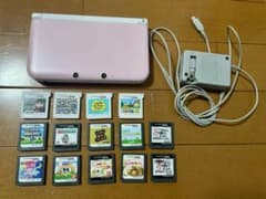 Nintendo 3DS LL ピンク×ホワイト 本体 ソフト14本セットのサムネイル