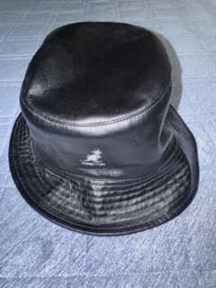 グ*ー様 KANGOL ブラック レザー バケットハットのサムネイル